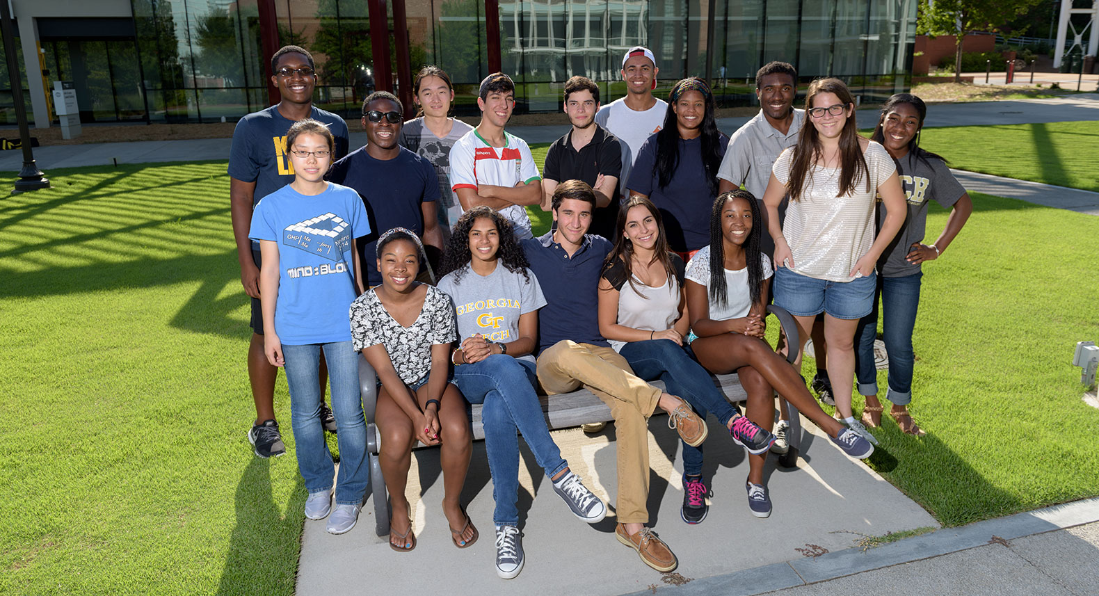 Diverse Georgia Tech students pose together