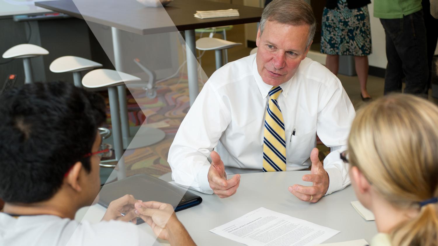 President Peterson Talks with Students